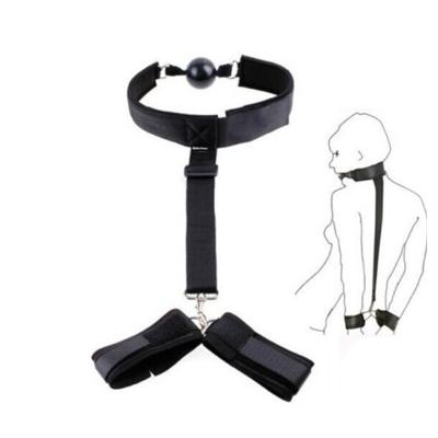 China Adult Sex Game Toys BDSM Bondage Nylon Sex Toys Slave Neck Handcuffs Restraints Collar Fetish Adult Products For Woman Couples for sale