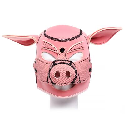 China Pink Sponge Headgear Adult Sex Toys Adult Sex Toys Pig Mask Sex Comfortable Alternative Cosplay Training Props for sale