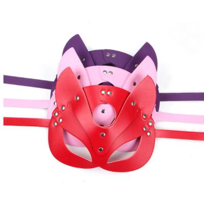 China Adult BDSM Games PU Leather Eye Mask Patch Fetish Bdsm Fox Blindfold Flirting Cosplay Exotic Party Eye Mask Sex Game Role Play Stimulus EyeMask for sale