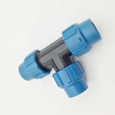 China Agriculture drip irrigation fitting 50-50-50mm pp compression fittings sting pipe fitting for agriculture irrigation for sale