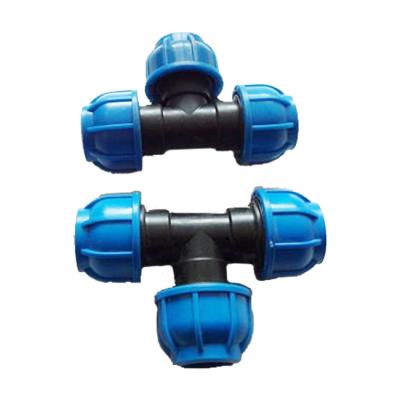 China PE PP Pipe Plastic Material HDPE Pipe Fittings Push Compression Fitting Fittings for sale