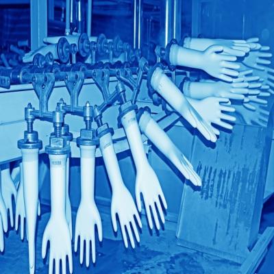 China Small Nitrile Glove Manufacturing Machine Rubber Latex Surgical Glove Production Line zu verkaufen