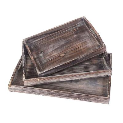 China Various Distressed Wood Serving Pallets Coffee Tea Cake Tray Shop Wood Storage Factory Eco-friendly Manufacturing for sale