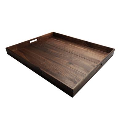 China New High Quality Cheap Modern Solid Rustic Wood Rectangular Tray For Serving Snacks Drinks From Eco-Freindly 2022 for sale