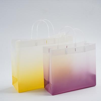 China Eco Spot PP plastic handbag frosted pvc transparent gift bag advertising tote shopping Custom image logo bags for sale