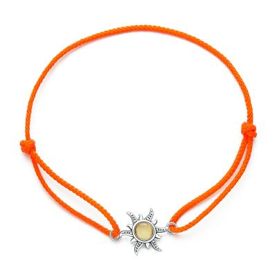 China New 925 Sterling Silver Orange Sun Orange Jewelry Fine Rope Adjustable Bracelet For Women Shape Jewelry DIY Making Friendship Gift SCB230 for sale