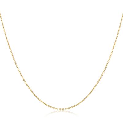 China Authentic Popularity Gold Color 925 Sterling Silver Basic Cable Chain Necklace Pendant For Women Fashion Long Chain Jewelry SCA016 for sale