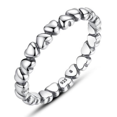 China Korean Stackable Jewelry Ring PA7108 Original Woman Jewelry Gift Popularity 925 Sterling Silver Forever Love Heart Finger Ring for sale