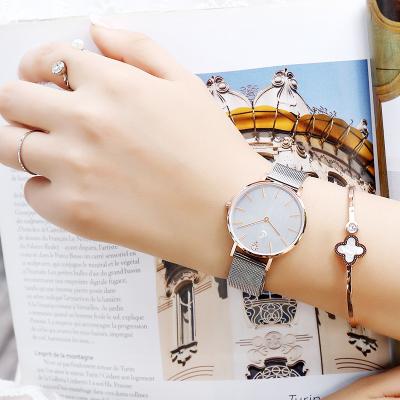 China Hot Selling Fashion Simple Custom Waterproof Couples Texture Casual Metal Brushed Dial Watch Fashion Trend Waterproof Quartz Watch for sale