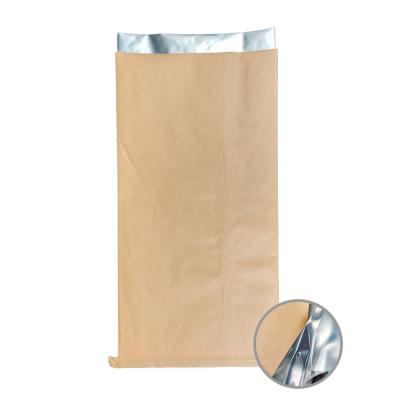 China Recycled Materials 20kg 25kg Printed Kraft Paper Plastic Composite Woven Bag With Foil Inner Bag for sale