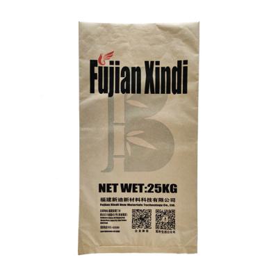 China Recycled Materials 15kg 20kg 25kg Factory Charcoal Carbon Brown Custom Pla Lined Three 3 Layer Paper Bag Packaging for sale