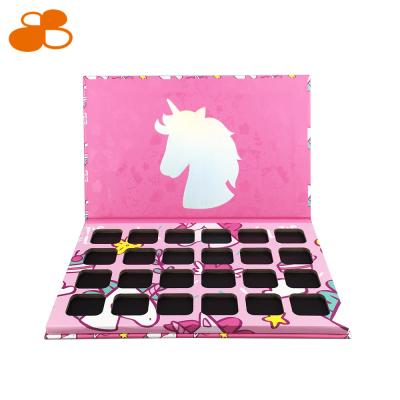 China Recyclable Lovely Cartoon Unicorn Fairy Tale Private Label Print 24 Custom Eyeshadow Palette Packaging for sale