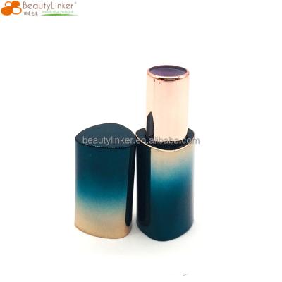 China Cosmetic OEM Packaging Cosmetic Lipstick Gradient Lipstick Tube Royal Blue Gold Container for sale