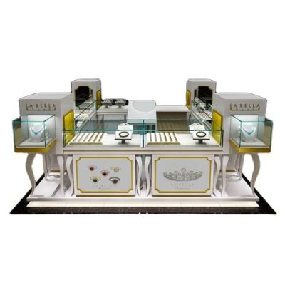 China Luxury Creative Design Jade Display Kiosk Jewelry Modern Jewelry Display Showcase Kiosk for sale