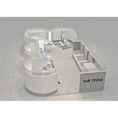 China Luxury exquisite white massage kiosk design and massage counter for shopping mall for sale