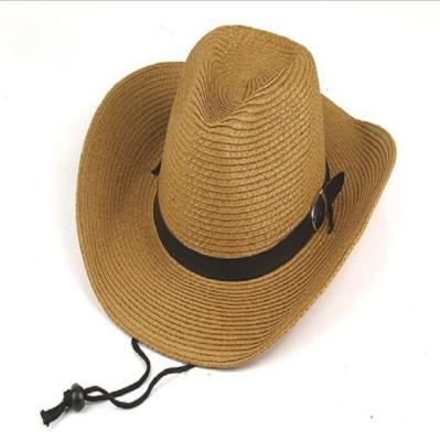 China Can put customer's logo on hat wholesale foldable men beach hat straw cowboy hats for sale