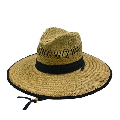 China Picture Fashion Printed Mens Wide Brim Straw Hat White for sale