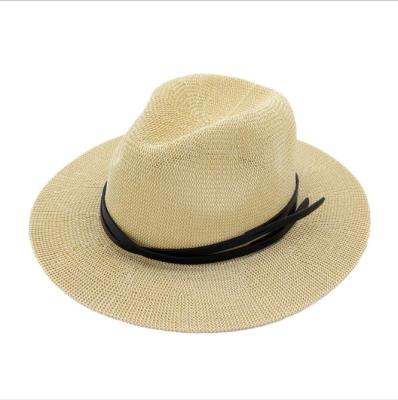 China Can put customer's logo on Straw Panama Hat Women's Beach Sun Protection Hat for sale