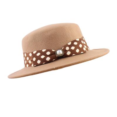 China High Quality Goldenway Leisure Flat Beach Felt Floppy Fedora Hats Women Woolen Sun Hat For Women for sale