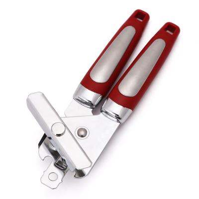 China Sustainable Wholesale Stainless Steel Manual Can Opener With Red Handle For Amazon for sale