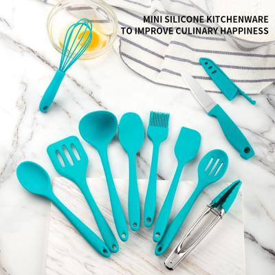 China Customized Sustainable Hot Selling Color Silicone Eco-Friendly Children Cooking Kitchen Utensils Baking Set for sale