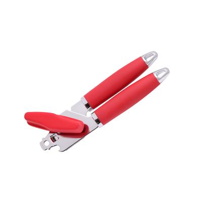 China Durable Powerful Metal Can Bottle Opener With Red Plastic Handle for sale