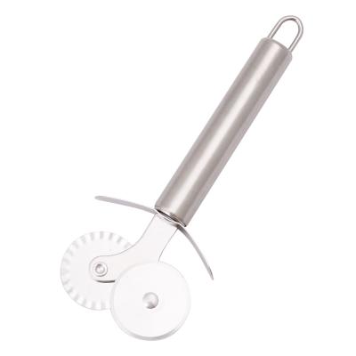 China Sustainable Pizza Goods Machine Stainless Steel Double Wheels Pizza Cutter for sale