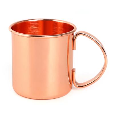 China NO Custom 500ml Moscow Mule Copper Mugs Rose Gold Stainless Steel-Copper Beer Mugs Beer Wine Glass Tumbler Cups for sale