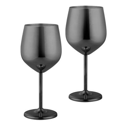 China No Gun Gold Sliver Tumbler Tumbler Metal Wine Cup 16OZ Custom Copper Plated Black Martini Wine Glass Set for sale