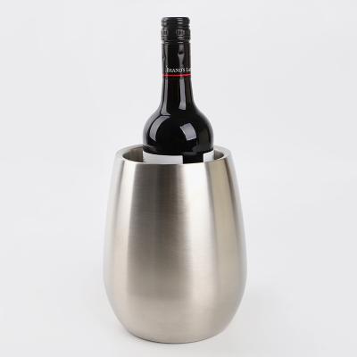 China Sustainable Stainless Steel Double Wall Insulated Champagne Ice Bucket Wine Bottle Fridge for sale