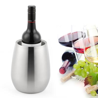 China Viable High Quality Stainless Steel Double Walled Ice Bucket Wine Chiller Wine Cooler for sale