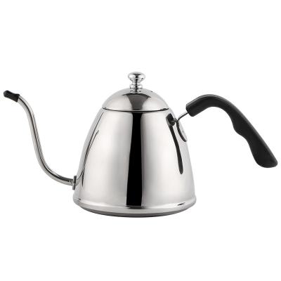 China 900ml 1.2L Modern Stainless Steel Spill Over Gooseneck Spout Pots Coffee Tea Kettle for sale