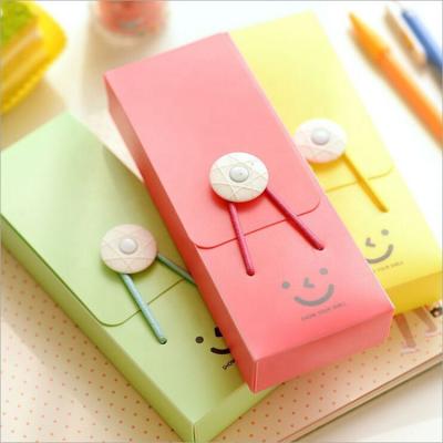 China Schools & Desks Pencil Storage Box Cheap Plastic PP Pen Case With Elastic String for sale