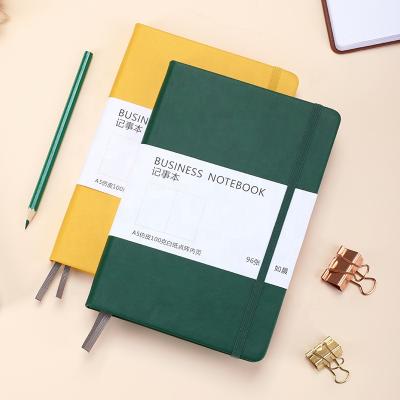 China Wholesale Cheap Custom Leather Notebooks Printed Logo PU Business Multicolor Classic Hardcover Journals A5 for sale