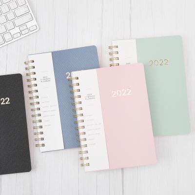 China 2022 Student Logo Planner Journal Agenda Hardcover Spiral Diary Spiral Notebook with Calendar for sale