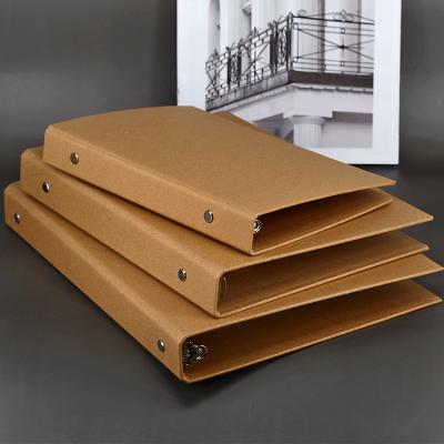 China Vintage A4 A5 B5 A6 DIY Kraft Paper Notebook Printed Loose Leaf Detachable Hard Cover for sale