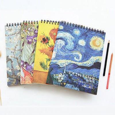 China Best Selling Drawing Watercolor Sketch Book Spiral Notebook Thick Spiral Protective Hardcover Sketch Book Good Quality for sale