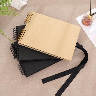 China Kraft paper ready to ship A4 hardcover custom sublimation large luxury photo album with spiral coil for sale