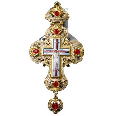 China Religiou Handmade High Quality Russian Cross Pendant Necklace Byzantine Orthodox Catholic Cross Necklace for sale