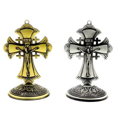 China Global Christ Statue Cross Twelve Apostles Metal Catholic Exquisite Home Car Ornaments Religious Ornaments for sale