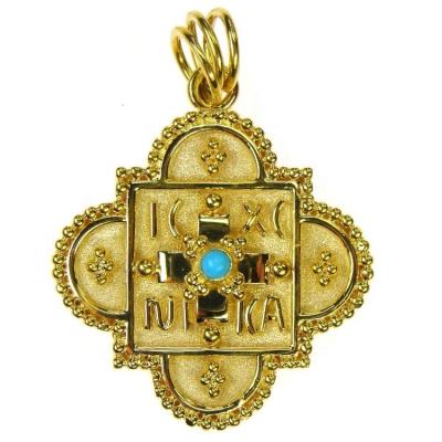 China Gold Cross Necklace by Religiou High Quality Greek Religious Cross Pendant Necklace for sale