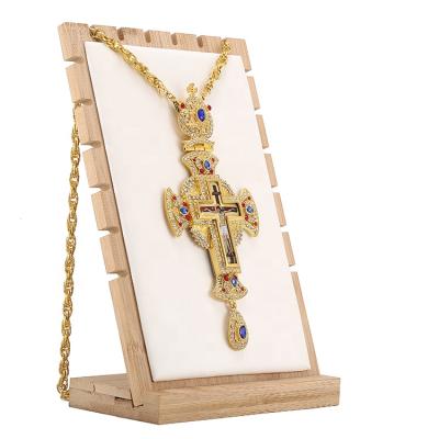 China Religious Antique Gold And Silver Plating Auger Zinc Alloy Pastor Cross for sale