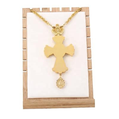 China Religious Antique Gold And Silver Plating Auger Zinc Alloy Pastor Cross for sale