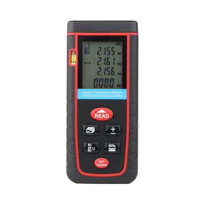 China Self Calibration 100m Large LCD Screen 4 Line Display Digital Laser Distance Meter with Bubble Level, for sale