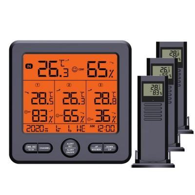 Chine TS-6210 3 dans 1 thermomètre extérieur d'intérieur sans fil pour le thermomètre numérique de temps de station météorologique avec le calendrier d'horloge à vendre