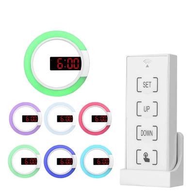 Chine Nouvelle LED horloge murale de cavité de miroir de TS-S24 créative avec la température Ring Light Multi-Color Switch d'alarme à vendre