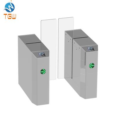 China Automatic Office Barcode Scanner Barrier Gate, 304 Stainless Steel Security Sliding Turnstile Gate for sale