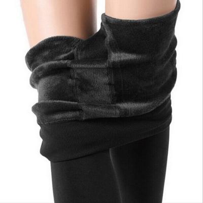 China Antibacterial High Waist Women's Velvet Plus Winter Gaiters Up To Ankle Keep Warm Solid Pants Plus Size Women Gaiters for sale