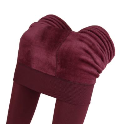 China Antibacterial Wholesale Cheap Price Thermal Gaiters For Women 200/300g Winter Thicken Warm Fleece Fuzzy Women Leggings for sale