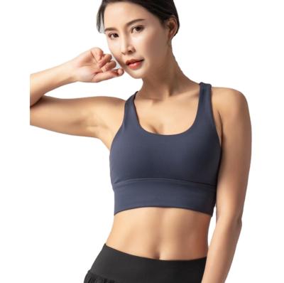 China Breathable Shockproof Fastening Buttons Sports Bras For Women Padded Bra Cross Running Workout Yoga Crop Aesthetic Tank Tops for sale